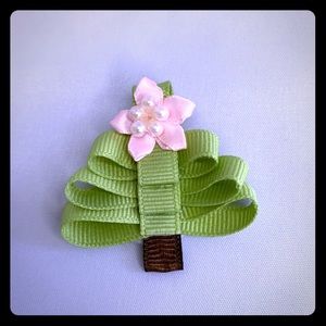 Handmade Christmas tree hair clip